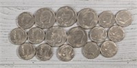 (5) Eisenhower Dollars & (12) Kennedy Half Dollars