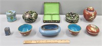 Cloisonne Boxes & Jars Lot Collection