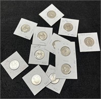 (12) Different Washington Silver Quarters: