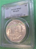 1921 MS62 PCGS Morgan Dollar