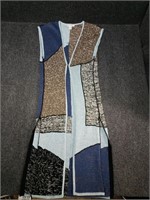 Vtg Manahe long knit cardigan vest, Large