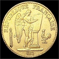 1878 France .1867oz Gold 20 Francs UNCIRCULATED