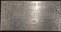 (1) 100 OZ .999 SILVER ENGELHARD BAR