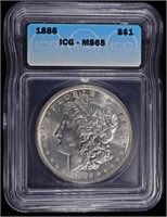 1886 MORGAN DOLLAR ICG MS65