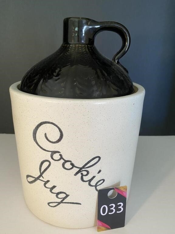 Rustic Ceramic Cookie Jug Jar