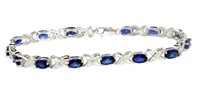 Beautiful Blue Sapphire & Diamond Bracelet