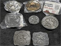 1980-86 Hesston NFR Buckles, LOT of 8, NOS & 1984