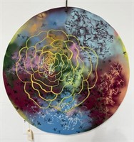 SUSAN PLUMB ROUND PAINTING ON PANEL