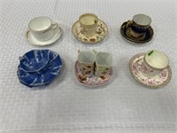 6 Cup and Saucer Sets, Various Styles, some e