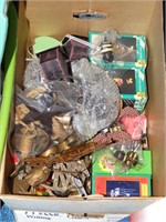 Box of assorted decorations