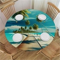 SM5035  Tropical Fitted Tablecloth Round Elastic T