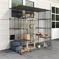 Eiiel Outdoor Cat House, Cages Enclosure with Supe