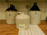 (2) 2-gallon Shoulder Jugs, 1 Gallon Shoulder Jug