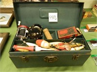 Old Metal Tackle Box w/ Contents