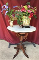 Antique Victorian Mahogany Marble Parlor Table