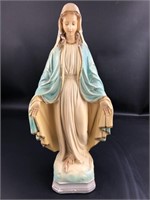 Antique Chalkware Virgin Mary Statue 17''