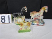 3 Vintage Carnival Prize Chalkware Figurines