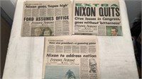 Richard Nixon Resignation Newspapers