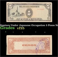 1943 Philippines Under Japanese Occupation 5 Pesos