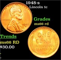 1948-s Lincoln Cent 1c Grades GEM+ Unc RD