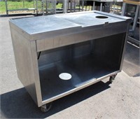 Stainless Steel Beverage Table, on Casters,