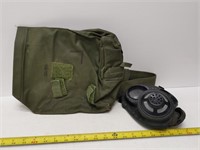 military mask, belt and satchel