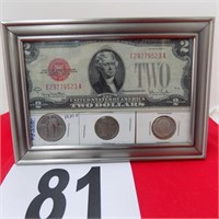 (2) Silver Certificate w/Silver Coins