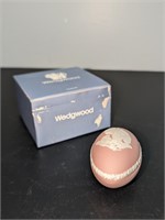 Wedgwood Pink Jasperware Trinket Box Zephyr Angel