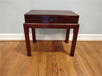Antique Burlwood Table w/ Removable Case Top