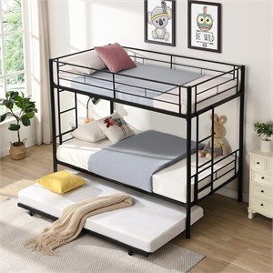 Twin Over Twin Bunk Bed with  Twin Trundle