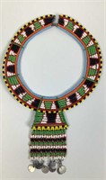African Massai Multi-Colored Beaded Collar