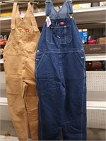 2 Pair of Dickies overalls  38x34, one missing