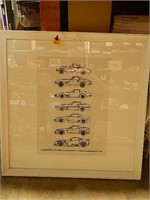 Print of 7 Generations of Corvettes Framed