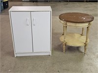 French Provincial Round End Table, Cabinet