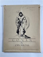 Signed J.Buscema Sleeve/7 Frank Frazetta Prints