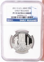 Coin 2011-S U.S. Army 50 Cent NGC PF70 Ultra C