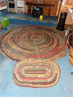 2 Braided rugs:  Four seasons Winter pattern 7'