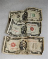 3 pcs. Paper money incl: $5 Federal Reserve note -