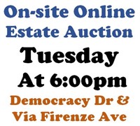 WELCOME TO OUR TUES. @6pm ONLINE PUBLIC AUCTION