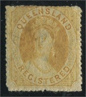 Queensland 1864 #F2 6p Dull Yellow MHR