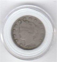 1883 V Nickel " No Cents" First Year, Racketeer's