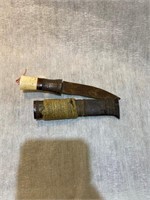 vintage antique knife for hunting, bone handel