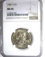 1981-S Susan B Anthony NGC MS66 LISTS $450