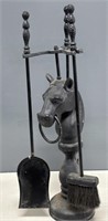 Vintage Horse Head Fireplace Tool Set