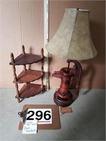 cast iron pump lamp-bad socket & shelf