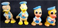 Lot of 4 Vintage Squeaking Donald Duck Rubber Duck