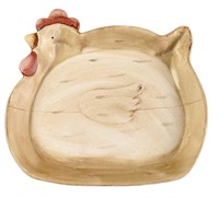 Adorable Ceramic Hand Painted Chubby Chicken Servi