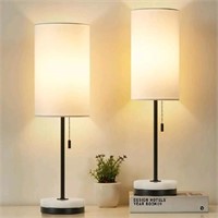 Luvkczc Table Lamp Set of 2, with Pull Chain. Marb
