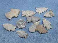 Ten Authentic Arrowhead Artifacts