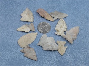 Ten Authentic Arrowhead Artifacts